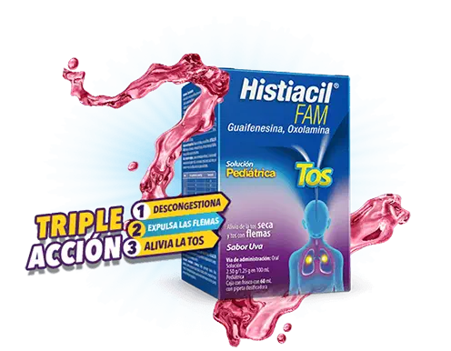 Histiacil® FAM - Solución pediátrica - Caja con frasco con 60 ml y vaso dosificador